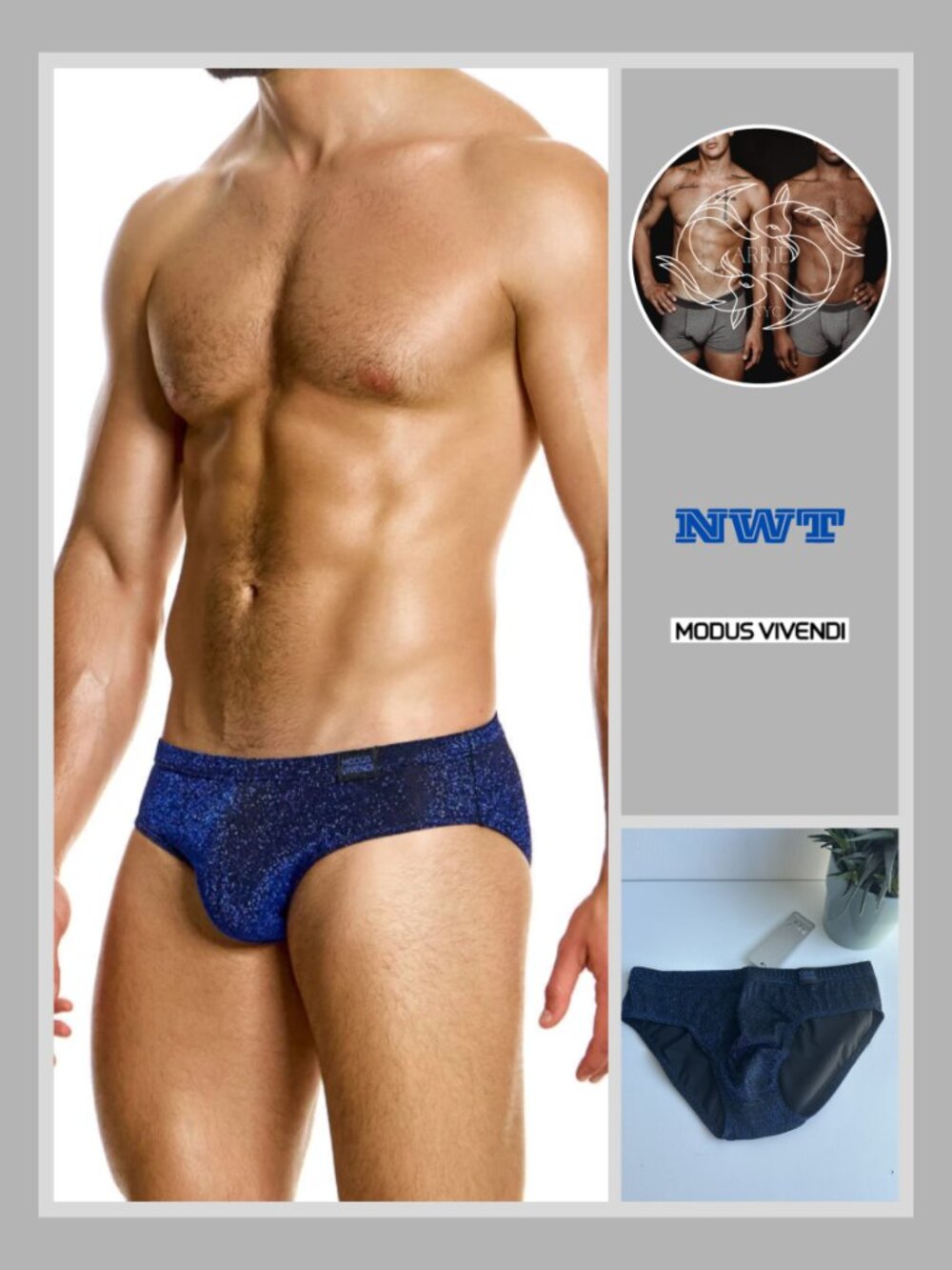 Modus Vivendi - Glitter Classic Brief - Blue (M)